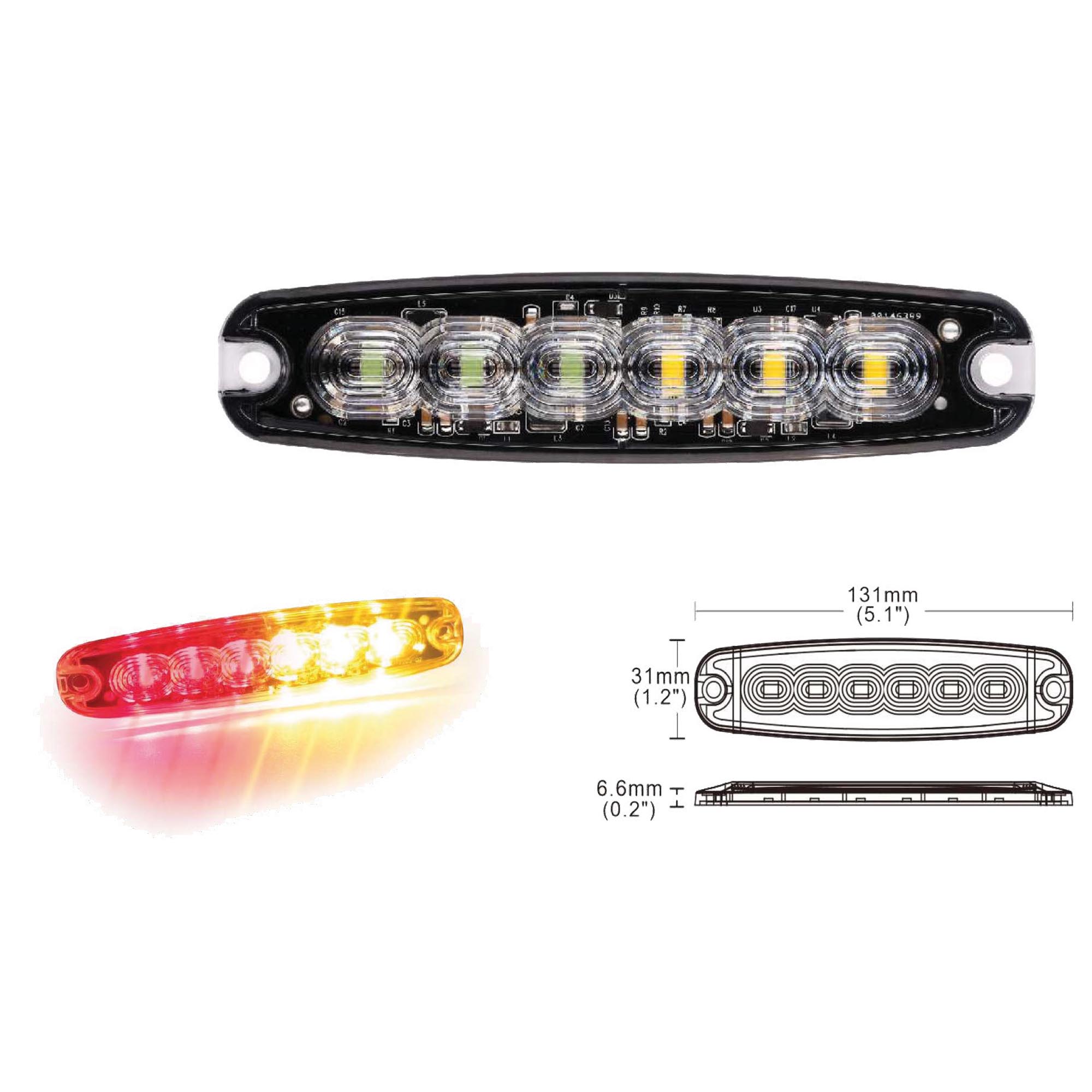 Red & Amber Rear Light